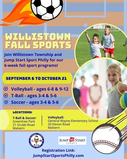 Willistown and JumpStart Sports Fall programming