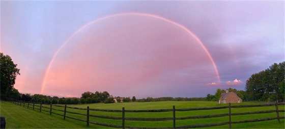 Rainbow Over Davis Rd, Willistown Township. Photo by Cindi Myers.